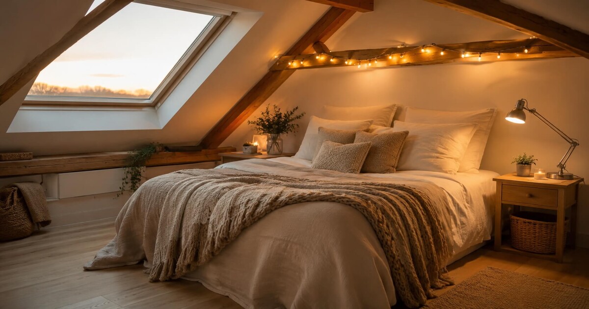Chambre mansardée cocooning chaleureuse et accueillante