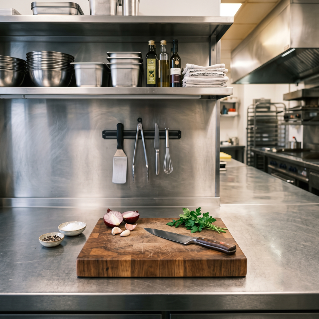 Crédence de cuisine en inox brossé anti-traces