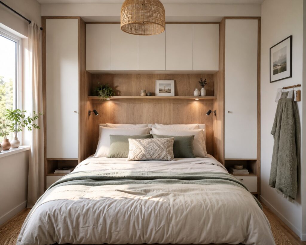 Chambre avec dressing au dessus de lit