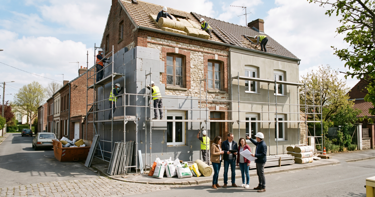 Travaux de rénovation thermique sur une maison ancienne