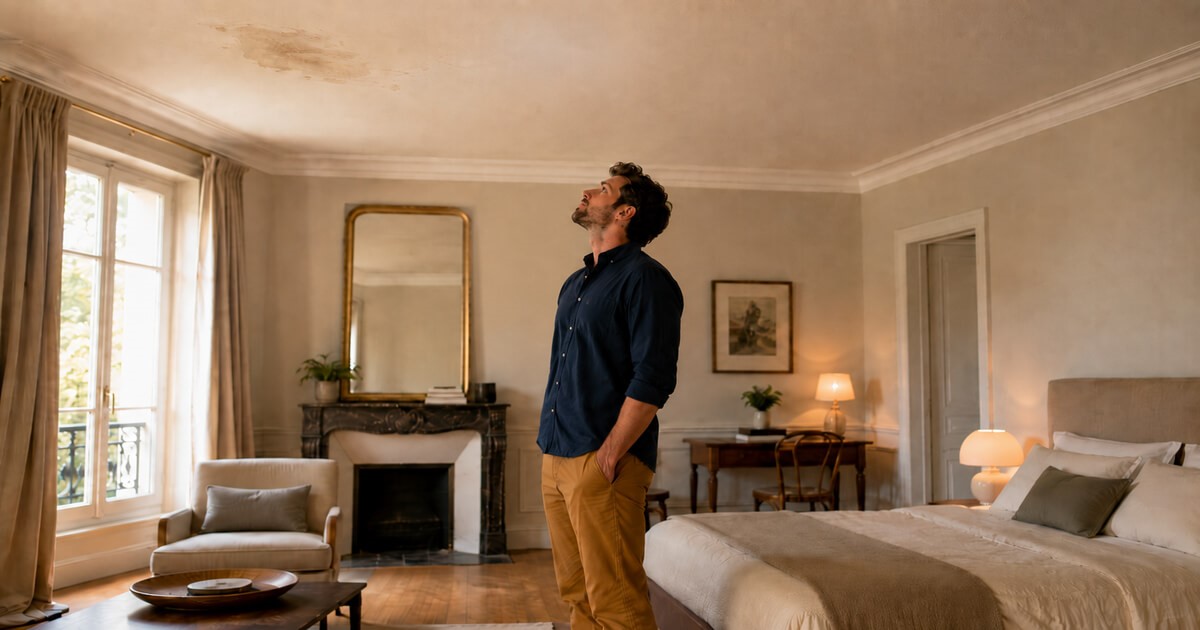 Tache moisissure dans la chambre à coucher